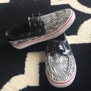 Sperry Top Sider “Bahama” Size 5 Zebra Print